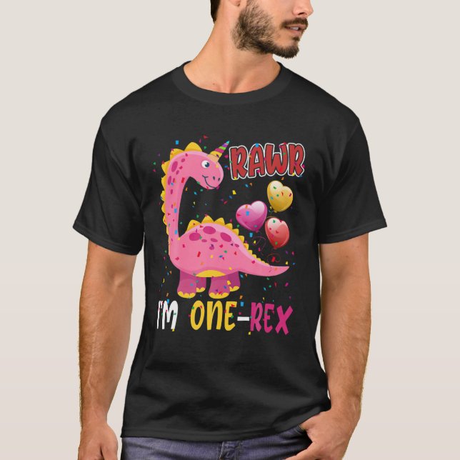 Rawr I är en-Rex-funny 1:a födelsedag 1 år gammal  T Shirt (Framsida)