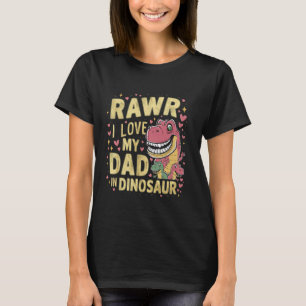 Rawr I Kärlek My Pappa Papasaurus Fars dag Shirt T