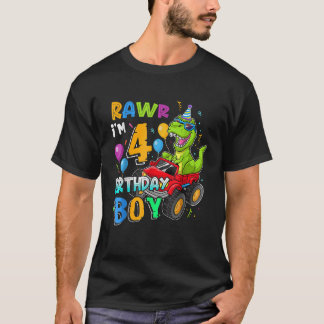 Rawr Im 4e födelsedagen Boy 4-åring T Shirt