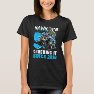 Rawr I'm 5 Crushing 2018 Monster Lastbil Dinosaur T Shirt