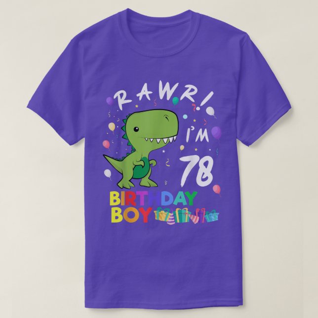 Rawr Im 78 Cute Dinosaur Birthday Gift T Shirt (Design framsida)