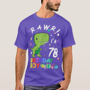 Rawr Im 78 Cute Dinosaur Birthday Gift T Shirt
