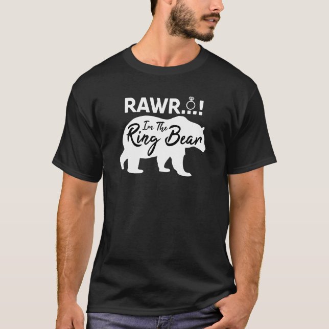Rawr Im Ring Bear Rehearsal Dinner Bridesmaid T Shirt (Framsida)