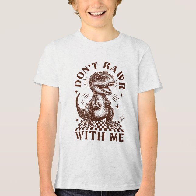 Rawr inte med mig - Dinosaur Retro T Shirt (Framsida)