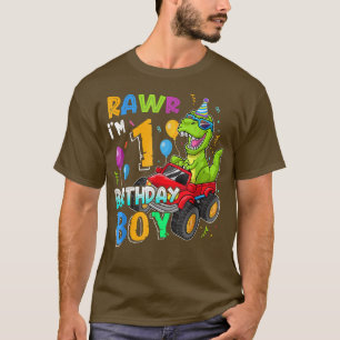 Rawr jag är 1:a födelsedagspojken 1-åriga Dinosaur T Shirt