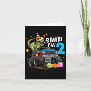 Rawr jag är 2 2-års födelsedag T Rex dinosaurie ro Kort