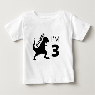 Rawr! Jag är 3 t-shirt dinosaur
