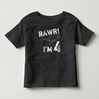 RAWR! Jag är 4 - Dinosaur Birthday Shirt for Boys Tröja