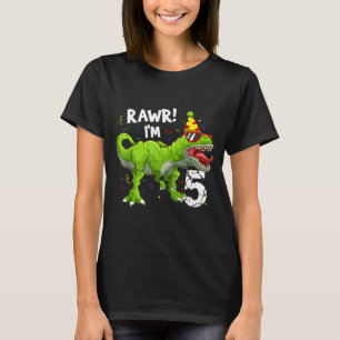 Rawr jag är 5 5-års födelsedag T Rex Dinosaurie Ro Shirt