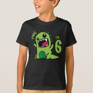 Rawr jag är 6, Rolig 6-års födelsedag dinosaurie s T Shirt