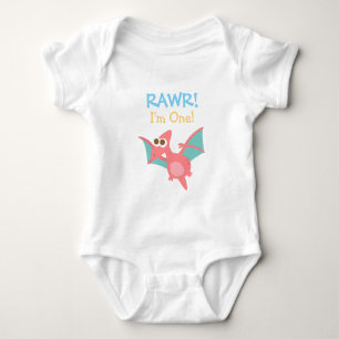 Rawr, jag är en söt rosa dinosaurie för bebisar t shirt