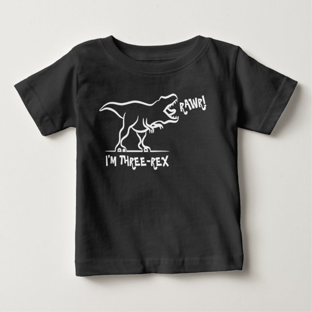 Rawr jag är tre -Rex 3-års födelsedag Dinosaurie T T Shirt (Framsida)