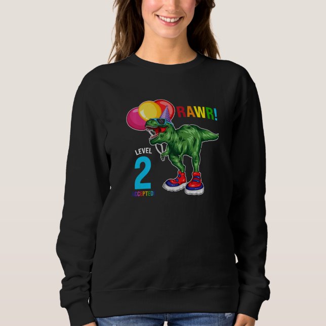 Rawr Level 2 accepterad födelsedag på andra födels T Shirt (Framsida)