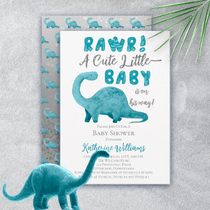 Rawr lite Baby på hur Dinosaur-duschen går Inbjudningar