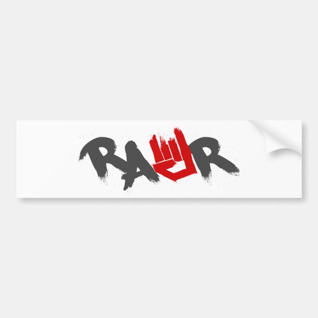 Rawr logotyp - Emo, goth, alternativ, sten, grunge Bildekal (Framsidan)