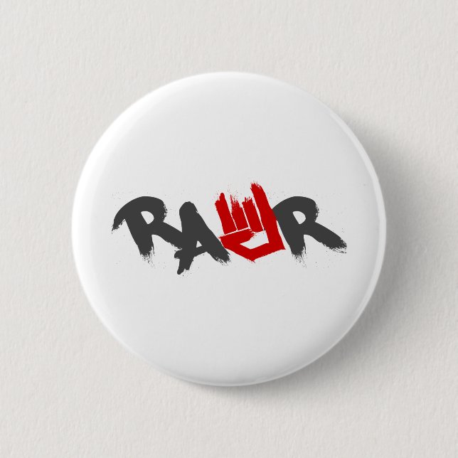 Rawr logotyp - Emo, goth, alternativ, sten, grunge Knapp (Framsida)