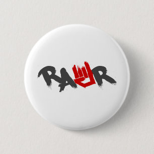 Rawr logotyp - Emo, goth, alternativ, sten, grunge Knapp