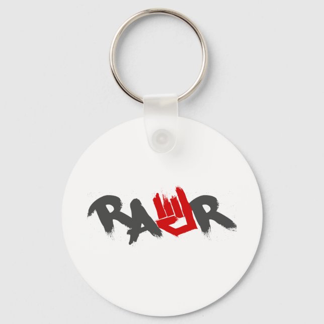 Rawr Logotyp - Emo, goth, Alternative, sten, grung Nyckelring (Framsida)