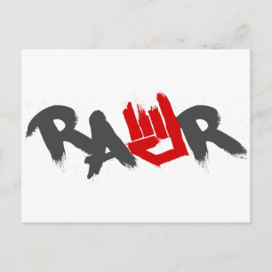 Rawr Logotyp - Emo, goth, Alternative, sten, grung Vykort