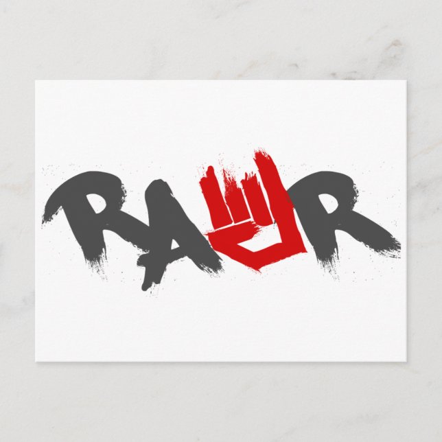 Rawr Logotyp - Emo, goth, Alternative, sten, grung Vykort (Framsida)