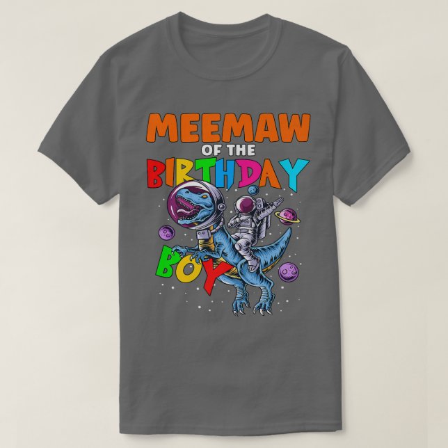 Rawr MeeMaw of the Birthday Boy Astronaut Riding D T Shirt (Design framsida)