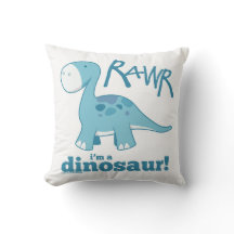 RAWR mig förmiddag en Dinosaurdekorativ kudde