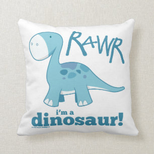 RAWR mig förmiddag en Dinosaurdekorativ kudde