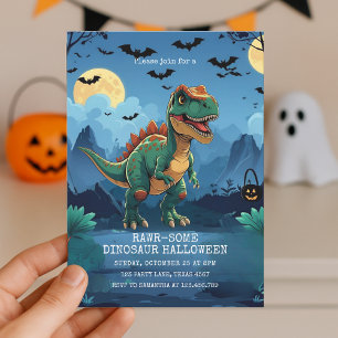 RAWR-some Dinosaur Halloween Kids Party Julkort
