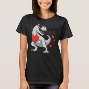 Rawr T Rex Girls Boys Kids Dinosaur Valentines day Shirt