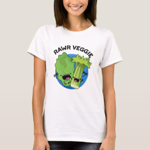 Rawr Veggie Funny Food Pun T Shirt