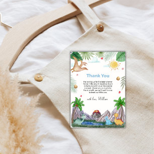 Rawr Vulkan Berg Skog Dinosaurie Baby Shower Tack Kort