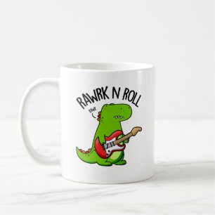 Rawrk och Roll Funny Rocker Dinosaur Pun Kaffemugg