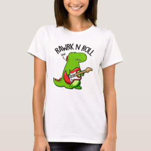 Rawrk och Roll Funny Rocker Dinosaur Pun T Shirt