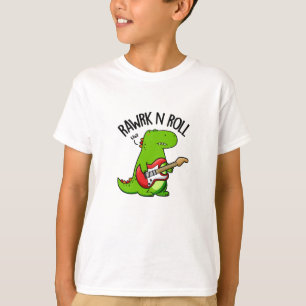 Rawrk och Roll Funny Rocker Dinosaur Pun T Shirt
