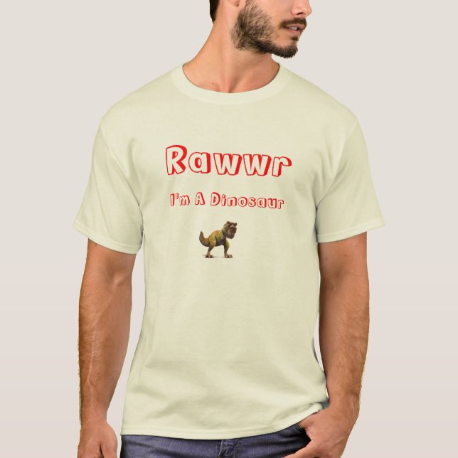 Rawwr I-förmiddag en Dinosaur T-shirt (Framsida)