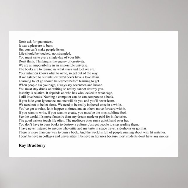 Ray Bradbury Quotes Poster (Framsidan)