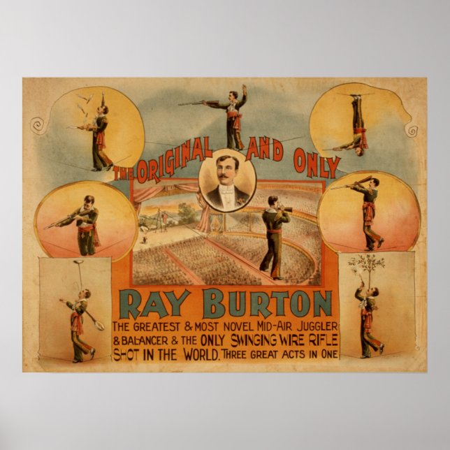 RAY BURTON High Wire Juggler VAUDEVILLE Poster (Framsidan)