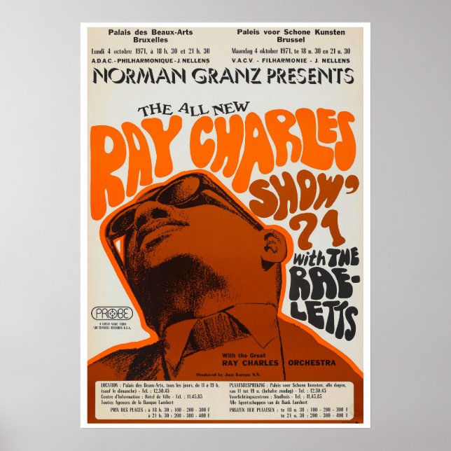 Ray Charles Vintage Concert Poster (Framsidan)