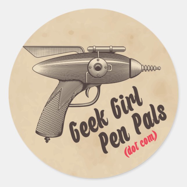 "Ray Gun" Sticker Runt Klistermärke (Framsida)
