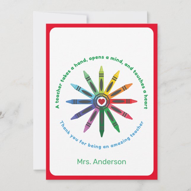 Ray of Kritor / Läraruppskattning Tack Ca Kort (Framsida)