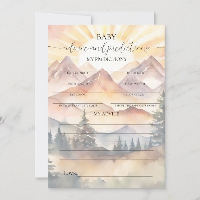 Ray of Sunshine Baby Advice & Predictions Card Inbjudningar (Framsida)