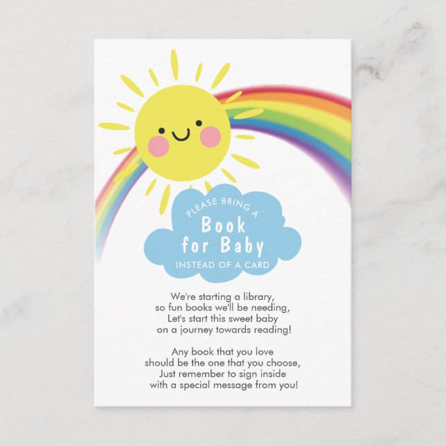 Ray of Sunshine Baby Shower Bok för Baby Card Tilläggskort (Framsida)