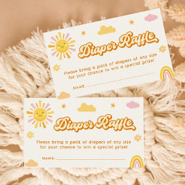 Ray of Sunshine Baby Shower Diaper Raffle Biljett Tilläggskort