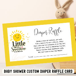 Ray of Sunshine Baby Shower Diaper Raffle Card Tilläggskort