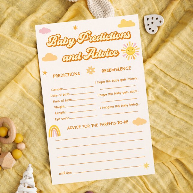 Ray of Sunshine Baby Shower Predictions Game (Skapare uppladdad)