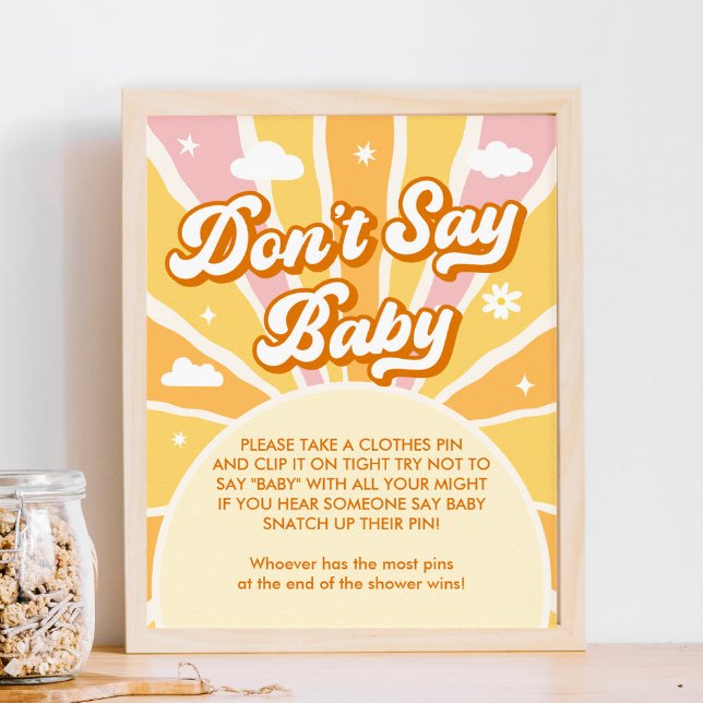 Ray of Sunshine Baby Shower säger inte Baby Game Poster (Skapare uppladdad)