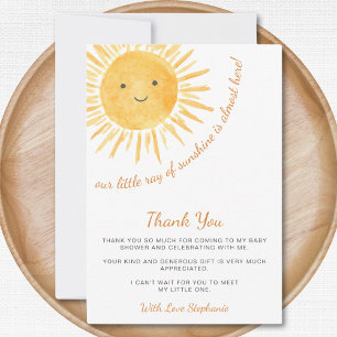Ray of Sunshine Baby Shower Tack Kort