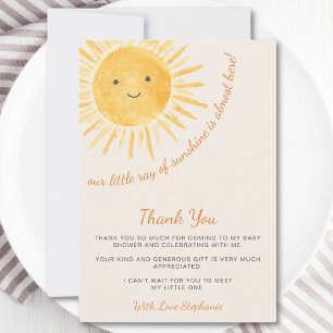 Ray of Sunshine Baby Shower Tack Kort