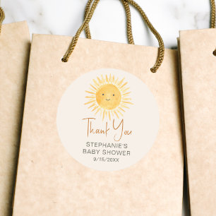 Ray of Sunshine Baby Shower Tack Runt Klistermärke