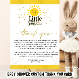Ray of Sunshine Baby Shower - tackkort Inbjudningar